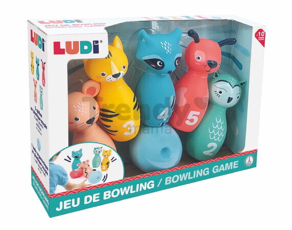 Bowling pre najmenších Zvieratká s číslami Bowling Game Ludi 5 kolkov od 10 mes