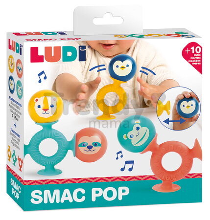 Hrkálky s prísavkou Smac Pop Ludi 3 kusy od 10 mes LU30138
