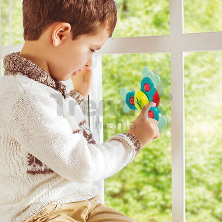 Fidget spinner pre bábätká Baby Spinner Ludi s prísavkou modrý od 10 mes