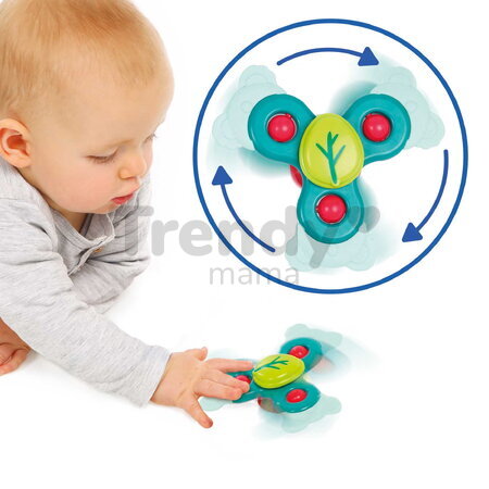 Fidget spinner pre bábätká Baby Spinner Ludi s prísavkou modrý od 10 mes