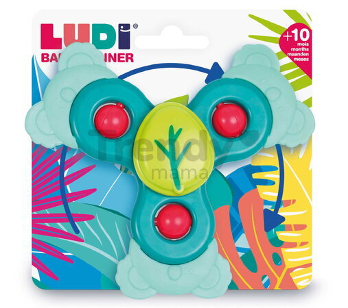 Fidget spinner pre bábätká Baby Spinner Ludi s prísavkou modrý od 10 mes