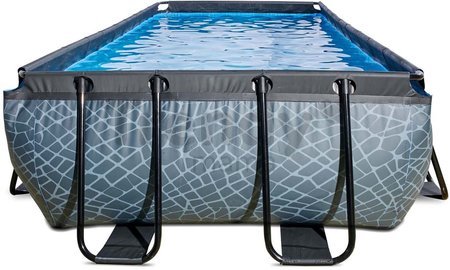 Bazén s pieskovou filtráciou Stone pool Exit Toys oceľová konštrukcia 400*200*100 cm šedý od 6 rokov