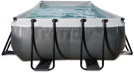 Bazén s pieskovou filtráciou Black Leather pool Exit Toys oceľová konštrukcia 400*200*100 cm čierny od 6 rokov