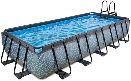 Bazén s pieskovou filtráciou Stone pool Exit Toys oceľová konštrukcia 540*250*100 cm šedý od 6 rokov