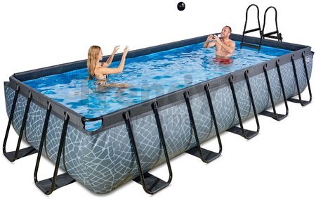 Bazén s pieskovou filtráciou Stone pool Exit Toys oceľová konštrukcia 540*250*100 cm šedý od 6 rokov