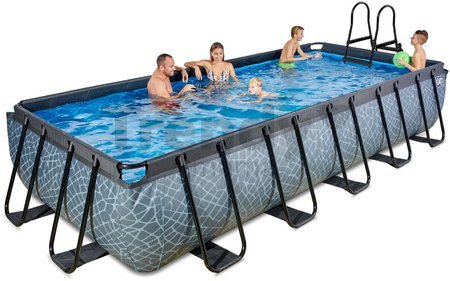 Bazén s pieskovou filtráciou Stone pool Exit Toys oceľová konštrukcia 540*250*100 cm šedý od 6 rokov