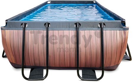 Bazén s pieskovou filtráciou Wood pool Exit Toys oceľová konštrukcia 540*250*100 cm hnedý od 6 rokov