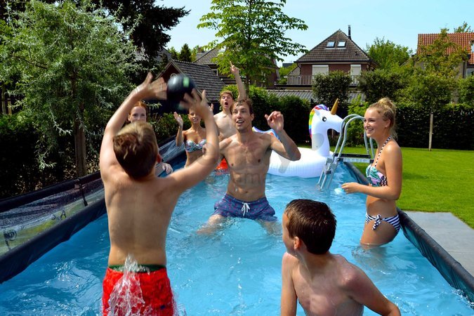 Bazén s pieskovou filtráciou Black Leather pool Exit Toys oceľová konštrukcia 540*250*100 cm čierny od 6 rokov