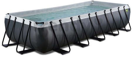 Bazén s pieskovou filtráciou Black Leather pool Exit Toys oceľová konštrukcia 540*250*100 cm čierny od 6 rokov