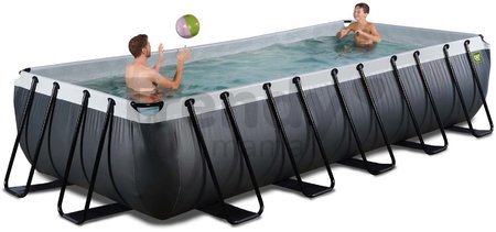 Bazén s pieskovou filtráciou Black Leather pool Exit Toys oceľová konštrukcia 540*250*100 cm čierny od 6 rokov