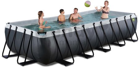 Bazén s pieskovou filtráciou Black Leather pool Exit Toys oceľová konštrukcia 540*250*100 cm čierny od 6 rokov