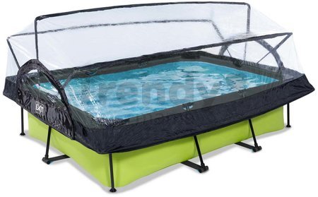 Bazén s krytom a filtráciou Lime pool Exit Toys oceľová konštrukcia 220*150*65 cm zelený od 6 rokov