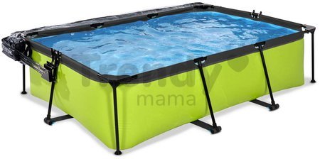 Bazén s krytom a filtráciou Lime pool Exit Toys oceľová konštrukcia 220*150*65 cm zelený od 6 rokov