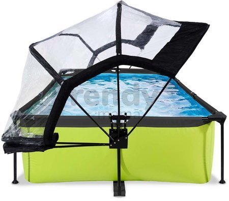 Bazén s krytom a filtráciou Lime pool Exit Toys oceľová konštrukcia 220*150*65 cm zelený od 6 rokov