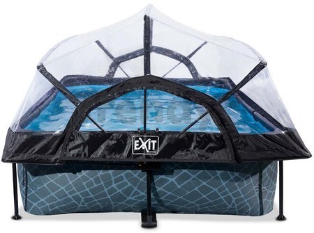 Bazén s krytom a filtráciou Stone pool Exit Toys oceľová konštrukcia 300*200*65 cm šedý od 6 rokov