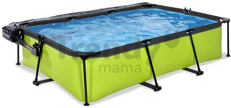 Bazén s krytom a filtráciou Lime pool Exit Toys oceľová konštrukcia 300*200*65 cm zelený od 6 rokov