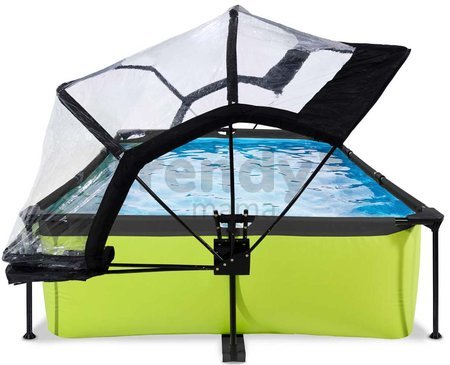 Bazén s krytom a filtráciou Lime pool Exit Toys oceľová konštrukcia 300*200*65 cm zelený od 6 rokov