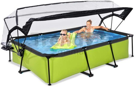 Bazén s krytom a filtráciou Lime pool Exit Toys oceľová konštrukcia 300*200*65 cm zelený od 6 rokov