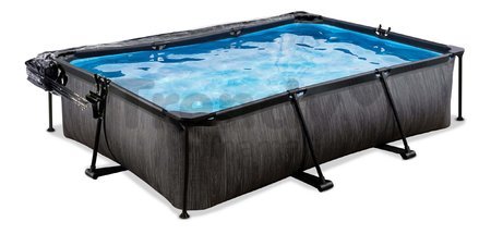Bazén s krytom a filtráciou Black Wood pool Exit Toys oceľová konštrukcia 300*200*65 cm čierny od 6 rokov ET30203290