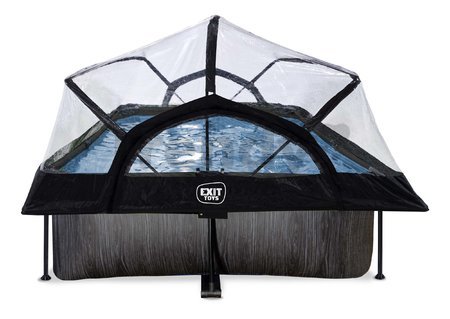 Bazén s krytom a filtráciou Black Wood pool Exit Toys oceľová konštrukcia 300*200*65 cm čierny od 6 rokov