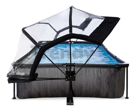 Bazén s krytom a filtráciou Black Wood pool Exit Toys oceľová konštrukcia 300*200*65 cm čierny od 6 rokov ET30203290