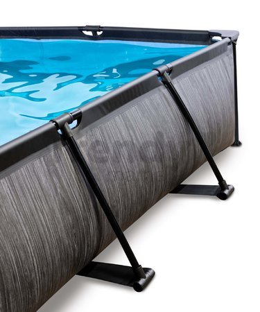 Bazén s krytom a filtráciou Black Wood pool Exit Toys oceľová konštrukcia 300*200*65 cm čierny od 6 rokov ET30203290