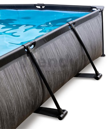 Bazén s krytom a filtráciou Black Wood pool Exit Toys oceľová konštrukcia 300*200*65 cm čierny od 6 rokov