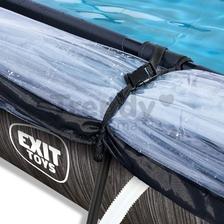 Bazén s krytom a filtráciou Black Wood pool Exit Toys oceľová konštrukcia 300*200*65 cm čierny od 6 rokov ET30203290