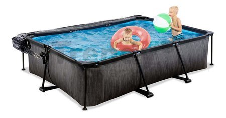 Bazén s krytom a filtráciou Black Wood pool Exit Toys oceľová konštrukcia 300*200*65 cm čierny od 6 rokov ET30203290