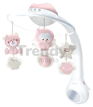 Hudobný kolotoč nad postieľku 3in1 Projector Musical Mobile Dusty Pink Infantino s projektorom a nočným svetlom ružový od 0 mes