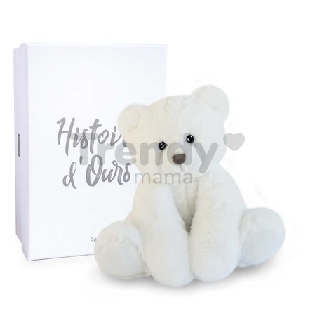 Plyšový medvedík Ours Oscar Ivory Histoire d’ Ours v darčekovom balení biely 25 cm od 0 mes