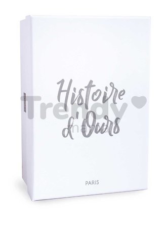 Plyšový medvedík Ours Oscar Ivory Histoire d’ Ours v darčekovom balení biely 25 cm od 0 mes