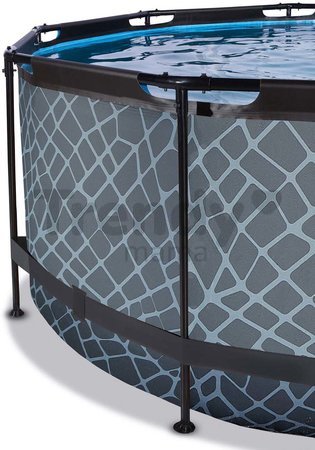 Bazén s filtráciou Stone pool Exit Toys kruhový oceľová konštrukcia 360*122 cm šedý od 6 rokov