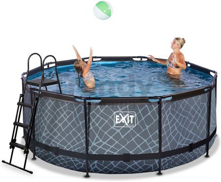 Bazén s filtráciou Stone pool Exit Toys kruhový oceľová konštrukcia 360*122 cm šedý od 6 rokov