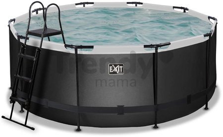 Bazén s filtráciou Black Leather pool Exit Toys kruhový oceľová konštrukcia 360*122 cm čierny od 6 rokov
