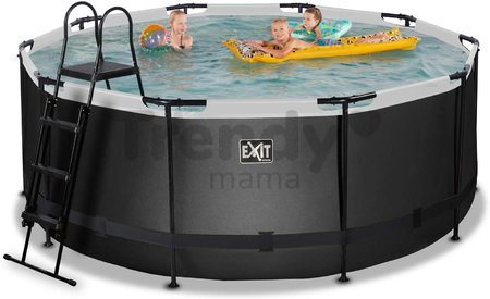 Bazén s filtráciou Black Leather pool Exit Toys kruhový oceľová konštrukcia 360*122 cm čierny od 6 rokov