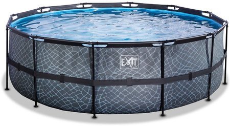 Bazén s filtráciou Stone pool Exit Toys kruhový oceľová konštrukcia 427*122 cm šedý od 6 rokov