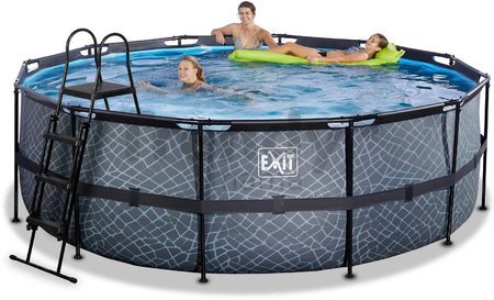 Bazén s filtráciou Stone pool Exit Toys kruhový oceľová konštrukcia 427*122 cm šedý od 6 rokov