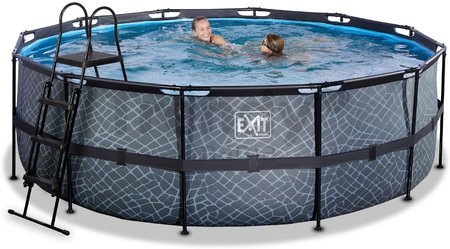 Bazén s filtráciou Stone pool Exit Toys kruhový oceľová konštrukcia 427*122 cm šedý od 6 rokov