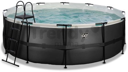 Bazén s filtráciou Black Leather pool Exit Toys kruhový oceľová konštrukcia 427*122 cm čierny od 6 rokov