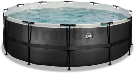 Bazén s filtráciou Black Leather pool Exit Toys kruhový oceľová konštrukcia 427*122 cm čierny od 6 rokov