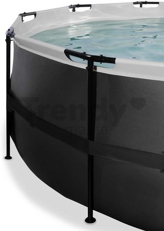 Bazén s filtráciou Black Leather pool Exit Toys kruhový oceľová konštrukcia 427*122 cm čierny od 6 rokov