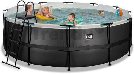Bazén s filtráciou Black Leather pool Exit Toys kruhový oceľová konštrukcia 427*122 cm čierny od 6 rokov
