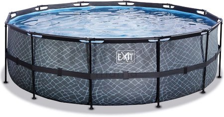 Bazén s filtráciou Stone pool Exit Toys kruhový oceľová konštrukcia 450*122 cm šedý od 6 rokov