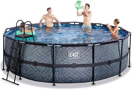 Bazén s filtráciou Stone pool Exit Toys kruhový oceľová konštrukcia 450*122 cm šedý od 6 rokov