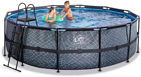Bazén s filtráciou Stone pool Exit Toys kruhový oceľová konštrukcia 450*122 cm šedý od 6 rokov