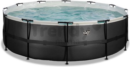 Bazén s filtráciou Black Leather pool Exit Toys kruhový oceľová konštrukcia 450*122 cm čierny od 6 rokov