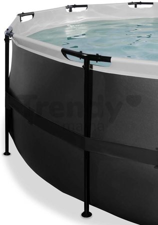 Bazén s filtráciou Black Leather pool Exit Toys kruhový oceľová konštrukcia 450*122 cm čierny od 6 rokov