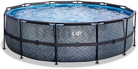 Bazén s filtráciou Stone pool Exit Toys kruhový oceľová konštrukcia 488*122 cm šedý od 6 rokov