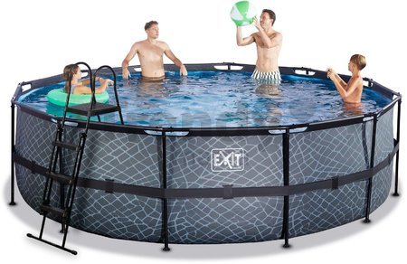 Bazén s filtráciou Stone pool Exit Toys kruhový oceľová konštrukcia 488*122 cm šedý od 6 rokov